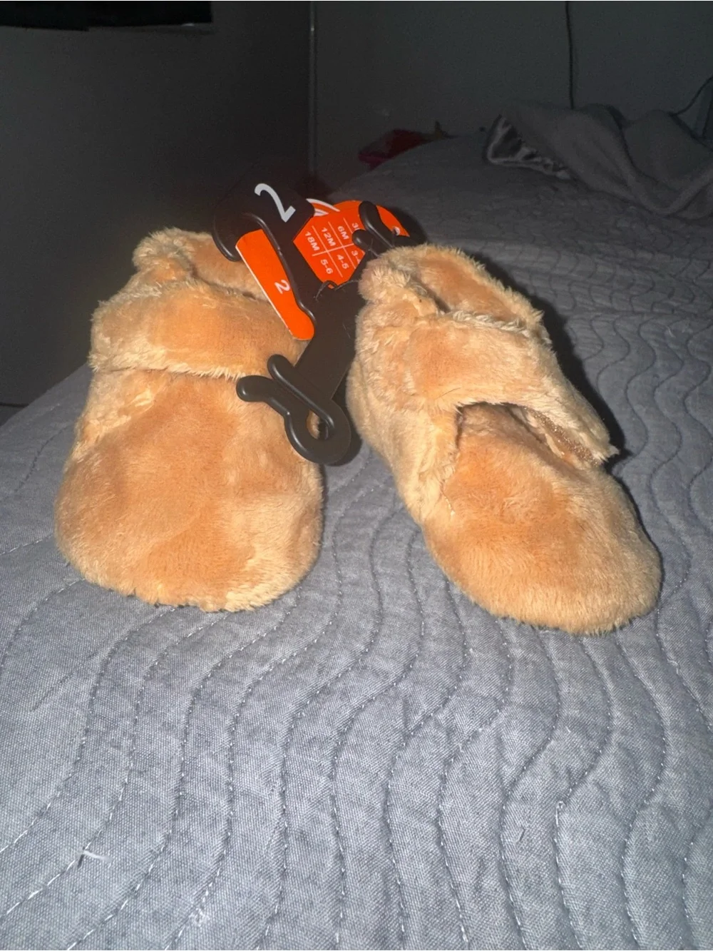 wonder nation Plush Slip-On Baby Shoes in Light Brown